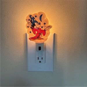Vintage Mickey Mouse Sorcerer's Apprentice Night Light W Switch Fantasia